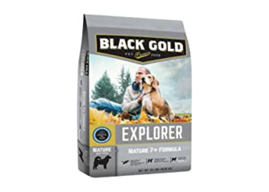 Black Gold Explorer Mature 7+ Recipe Dog Food bag